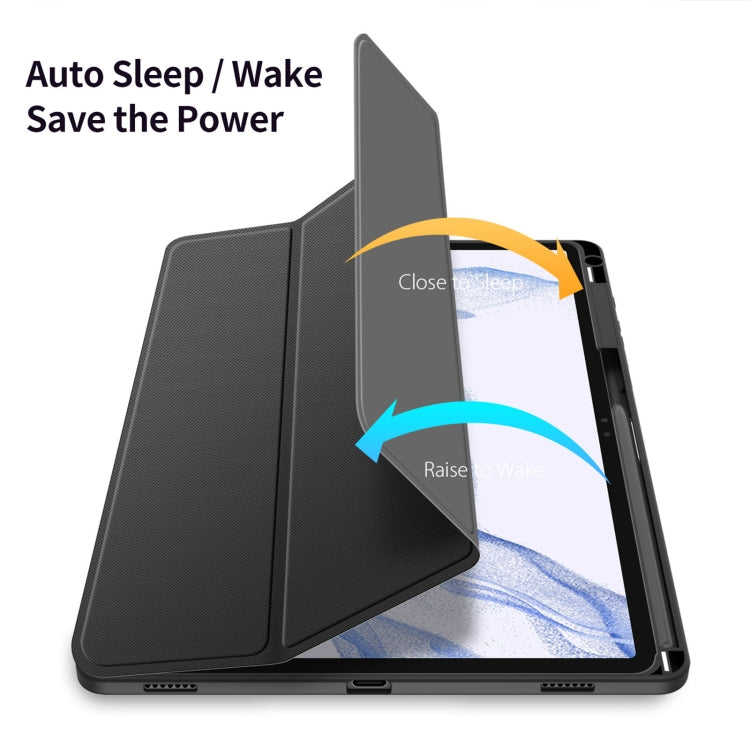 For Samsung Galaxy Tab S9+ DUX DUCIS TOBY Series Antiskid Leather Tablet Case with Sleep / Wake-up Function(Black)