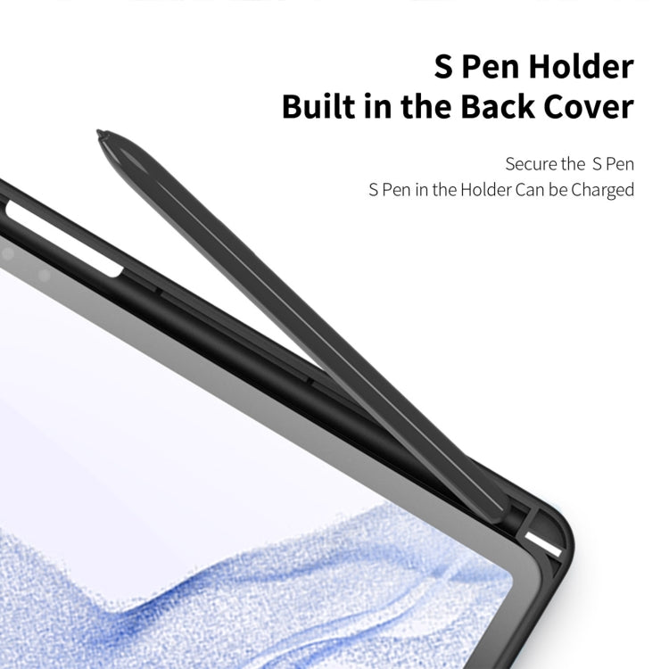 For Samsung Galaxy Tab S9+ DUX DUCIS TOBY Series Antiskid Leather Tablet Case with Sleep / Wake-up Function(Black)