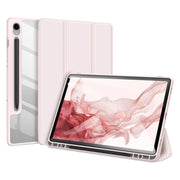 For Samsung Galaxy Tab S9 DUX DUCIS TOBY Series Antiskid Leather Tablet Case with Sleep / Wake-up Function(Pink)