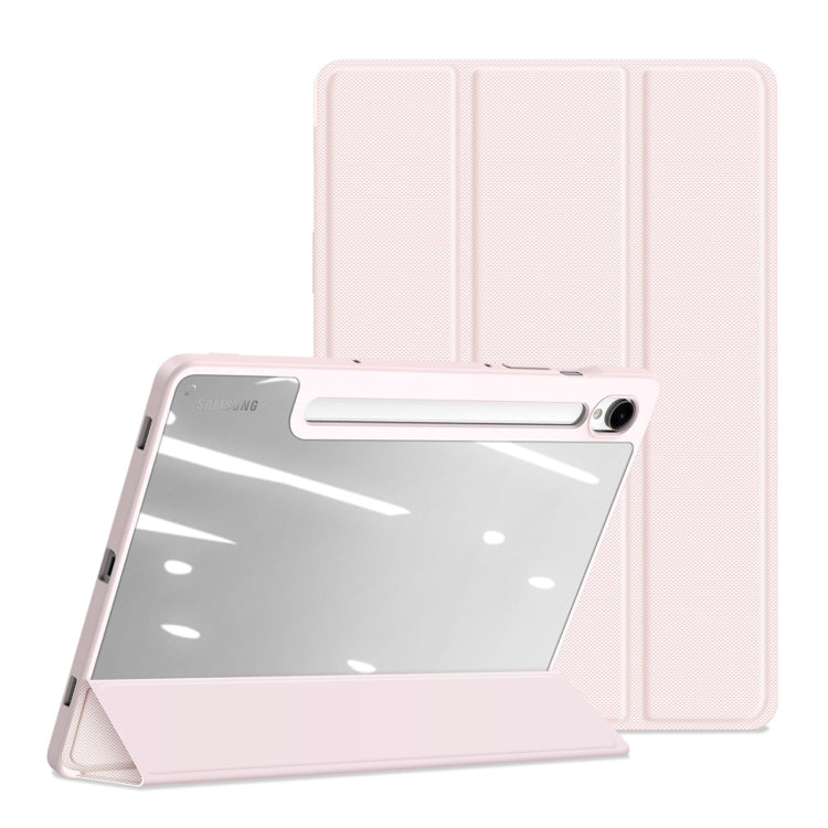 For Samsung Galaxy Tab S9 DUX DUCIS TOBY Series Antiskid Leather Tablet Case with Sleep / Wake-up Function(Pink)