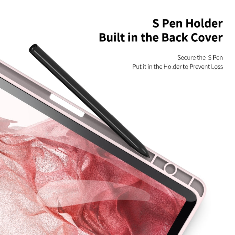 For Samsung Galaxy Tab S9 DUX DUCIS TOBY Series Antiskid Leather Tablet Case with Sleep / Wake-up Function(Pink)