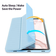 For Samsung Galaxy Tab S9 DUX DUCIS TOBY Series Antiskid Leather Tablet Case with Sleep / Wake-up Function(Blue)