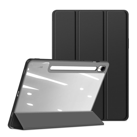 For Samsung Galaxy Tab S9 DUX DUCIS TOBY Series Antiskid Leather Tablet Case with Sleep / Wake-up Function(Black)