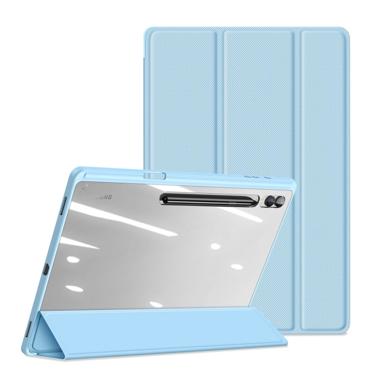 For Samsung Galaxy Tab S9 Ultra DUX DUCIS TOBY Series Antiskid Leather Tablet Case with Sleep / Wake-up Function(Blue)