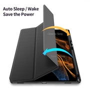 For Samsung Galaxy Tab S9 Ultra DUX DUCIS TOBY Series Antiskid Leather Tablet Case with Sleep / Wake-up Function(Black)