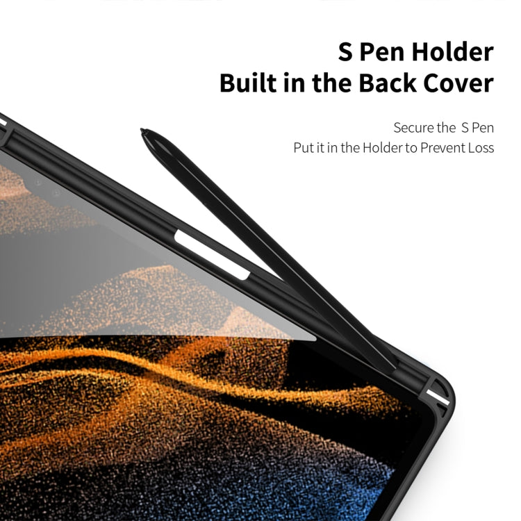 For Samsung Galaxy Tab S9 Ultra DUX DUCIS TOBY Series Antiskid Leather Tablet Case with Sleep / Wake-up Function(Black)