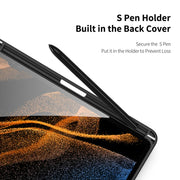 For Samsung Galaxy Tab S9 Ultra DUX DUCIS TOBY Series Antiskid Leather Tablet Case with Sleep / Wake-up Function(Black)