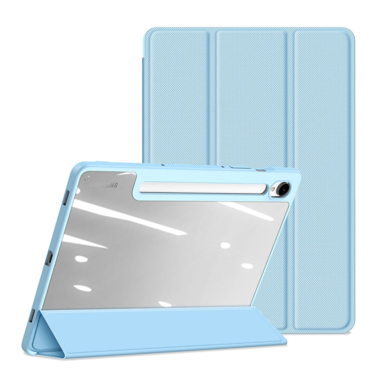 For Samsung Galaxy Tab S10 FE / S9 FE / S9 DUX DUCIS TOBY Series Antiskid Leather Tablet Case with Sleep / Wake-up Function(Blue)