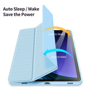 For Samsung Galaxy Tab S10 FE / S9 FE / S9 DUX DUCIS TOBY Series Antiskid Leather Tablet Case with Sleep / Wake-up Function(Blue)