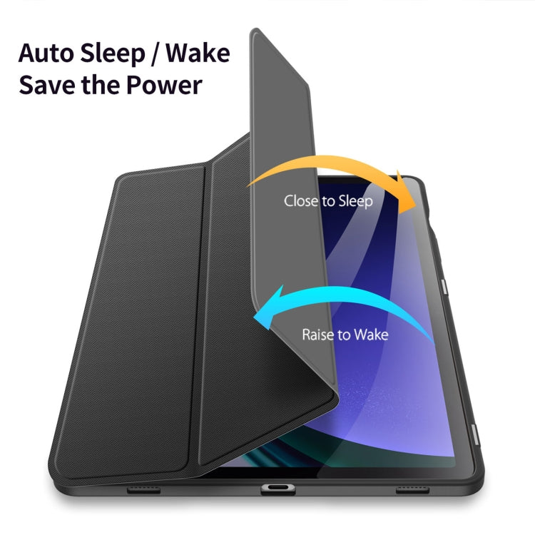 For Samsung Galaxy Tab S10 FE / S9 FE / S9 DUX DUCIS TOBY Series Antiskid Leather Tablet Case with Sleep / Wake-up Function(Black)