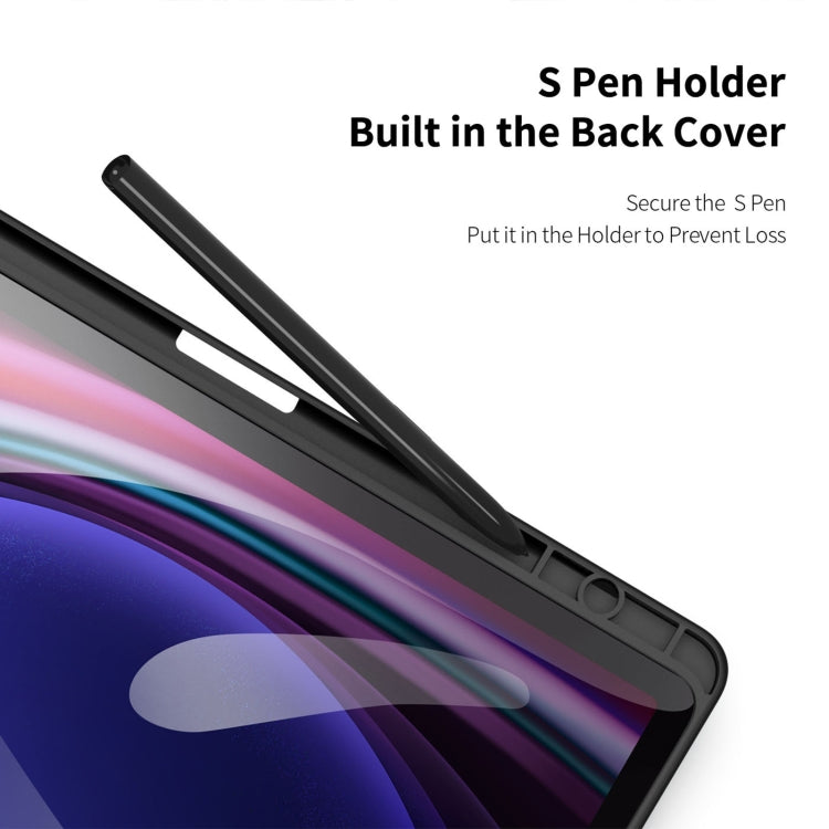 For Samsung Galaxy Tab S10 FE / S9 FE / S9 DUX DUCIS TOBY Series Antiskid Leather Tablet Case with Sleep / Wake-up Function(Black)