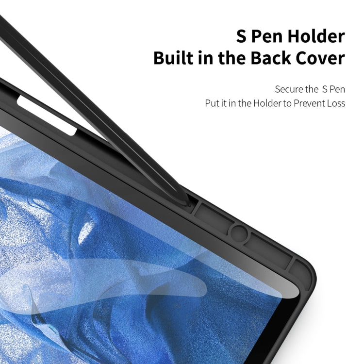 For Samsung Galaxy Tab S9 FE+ DUX DUCIS TOBY Series Antiskid Leather Tablet Case with Sleep / Wake-up Function(Black)