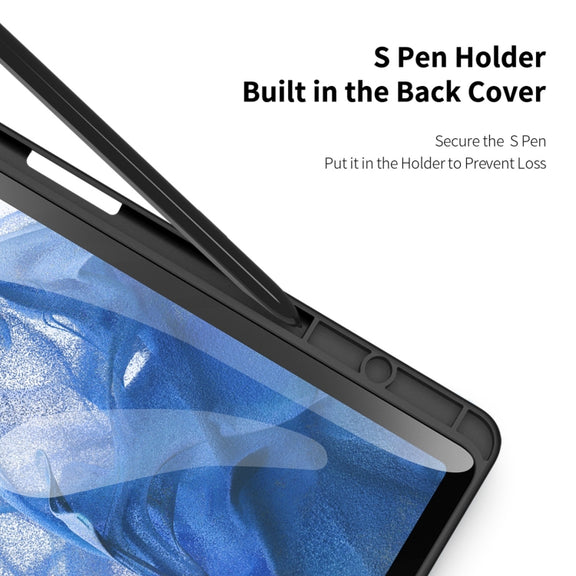 For Samsung Galaxy Tab S9 FE+ DUX DUCIS TOBY Series Antiskid Leather Tablet Case with Sleep / Wake-up Function(Black)