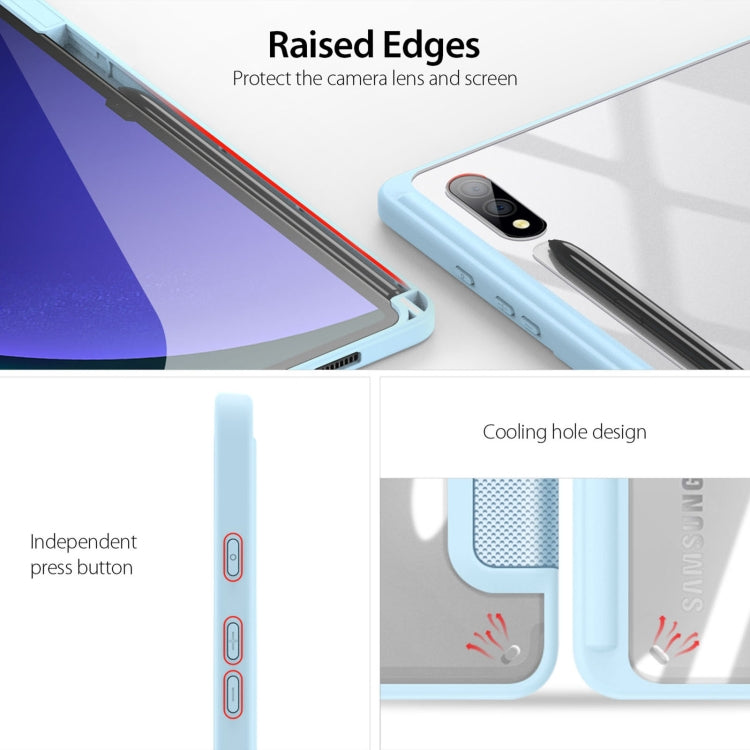 For Samsung Galaxy Tab S10+ DUX DUCIS TOBY Series Antiskid Leather Tablet Case with Sleep / Wake-up Function(Blue)