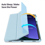 For Samsung Galaxy Tab S10+ DUX DUCIS TOBY Series Antiskid Leather Tablet Case with Sleep / Wake-up Function(Blue)
