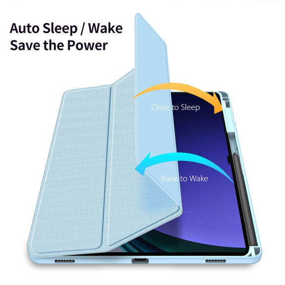 For Samsung Galaxy Tab S10+ DUX DUCIS TOBY Series Antiskid Leather Tablet Case with Sleep / Wake-up Function(Blue)
