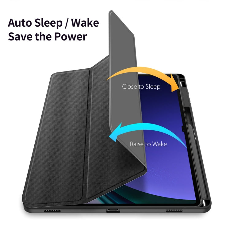 For Samsung Galaxy Tab S10+ DUX DUCIS TOBY Series Antiskid Leather Tablet Case with Sleep / Wake-up Function(Black)