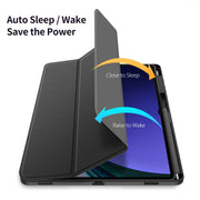For Samsung Galaxy Tab S10+ DUX DUCIS TOBY Series Antiskid Leather Tablet Case with Sleep / Wake-up Function(Black)