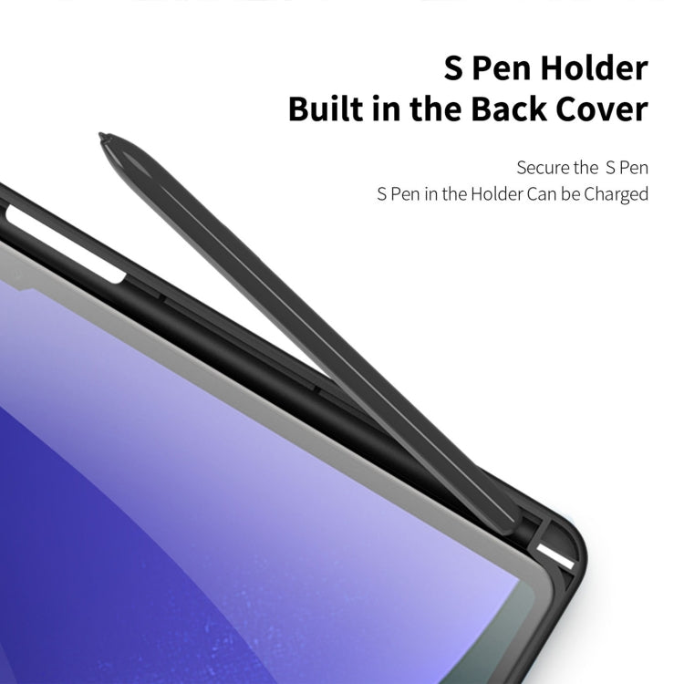 For Samsung Galaxy Tab S10+ DUX DUCIS TOBY Series Antiskid Leather Tablet Case with Sleep / Wake-up Function(Black)