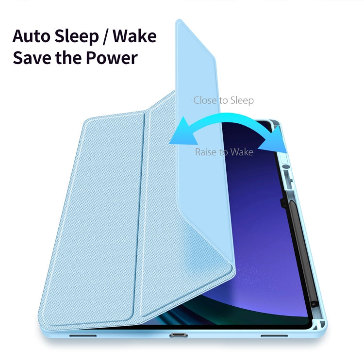 For Samsung Galaxy Tab S10 Ultra DUX DUCIS TOBY Series Antiskid Leather Tablet Case with Sleep / Wake-up Function(Blue)