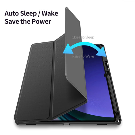 For Samsung Galaxy Tab S10 Ultra DUX DUCIS TOBY Series Antiskid Leather Tablet Case with Sleep / Wake-up Function(Black)