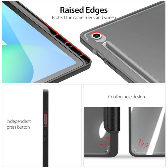 For Samsung Galaxy Tab S10 FE+ DUX DUCIS TOBY Series Antiskid Leather Tablet Case with Sleep / Wake-up Function(Black)