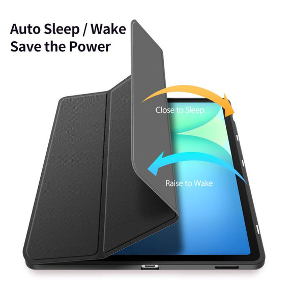 For Samsung Galaxy Tab S10 FE+ DUX DUCIS TOBY Series Antiskid Leather Tablet Case with Sleep / Wake-up Function(Black)