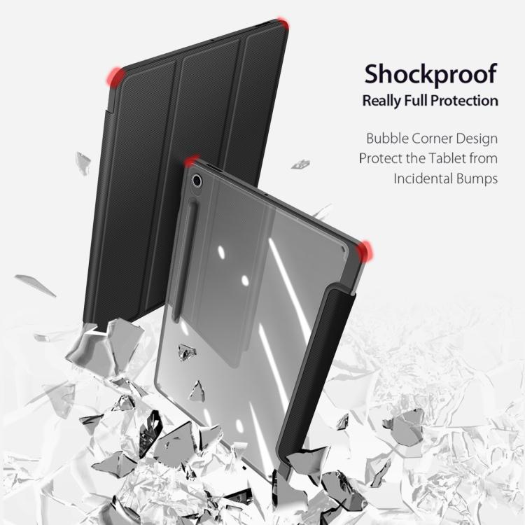 For Samsung Galaxy Tab S10 FE+ DUX DUCIS TOBY Series Antiskid Leather Tablet Case with Sleep / Wake-up Function(Black)