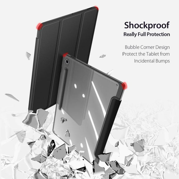 For Samsung Galaxy Tab S10 FE+ DUX DUCIS TOBY Series Antiskid Leather Tablet Case with Sleep / Wake-up Function(Black)
