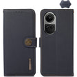 For OPPO Reno10 Global / 10 Pro Global KHAZNEH Custer Texture RFID Genuine Leather Phone Case(Blue) - OnePlus Cases by PMC TechLife | Online Shopping South Africa | PMC TechLife | Buy Now Pay Later Mobicred