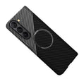 For Samsung Galaxy Z Fold5 Carbon Fiber Texture MagSafe Magnetic Phone Case(Black Silver) - Galaxy Z Fold5 Cases by PMC TechLife | Online Shopping South Africa | PMC TechLife