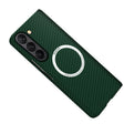For Samsung Galaxy Z Fold5 Carbon Fiber Texture MagSafe Magnetic Phone Case(Green) - Galaxy Z Fold5 Cases by PMC TechLife | Online Shopping South Africa | PMC TechLife