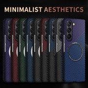 For Samsung Galaxy Z Fold5 Carbon Fiber Texture MagSafe Magnetic Phone Case(Blue)