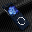 For Samsung Galaxy Z Flip5 Carbon Fiber Texture MagSafe Magnetic Phone Case(Blue) - free shipping - PMC TechLife - Order now!