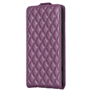 For iPhone 16 Pro Max Diamond Lattice Vertical Flip Leather Phone Case(Dark Purple)