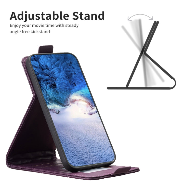 For iPhone 16 Pro Max Diamond Lattice Vertical Flip Leather Phone Case(Dark Purple)