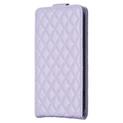 For iPhone 16 Pro Diamond Lattice Vertical Flip Leather Phone Case(Purple)