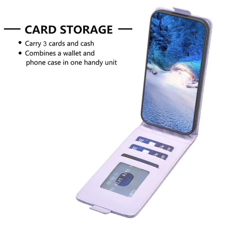 For iPhone 16 Pro Diamond Lattice Vertical Flip Leather Phone Case(Purple)