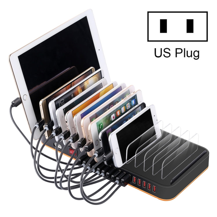 WLX-815P 180W 15 Ports USB Fast Charging Dock Smart Charger with Holder, US Plug