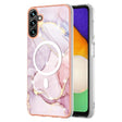 For Samsung Galaxy A34 5G Marble Pattern Dual-side IMD Magsafe TPU Phone Case(Rose Gold 005) - Galaxy Phone Cases by PMC TechLife | Online Shopping South Africa | PMC TechLife