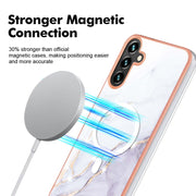 For Samsung Galaxy A34 5G Marble Pattern Dual-side IMD Magsafe TPU Phone Case(White 006)