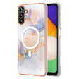 For Samsung Galaxy A34 5G Marble Pattern Dual-side IMD Magsafe TPU Phone Case(White Marble) - Galaxy Phone Cases by PMC TechLife | Online Shopping South Africa | PMC TechLife
