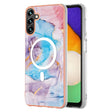 For Samsung Galaxy A34 5G Marble Pattern Dual-side IMD Magsafe TPU Phone Case(Blue Marble) - Galaxy Phone Cases by PMC TechLife | Online Shopping South Africa | PMC TechLife