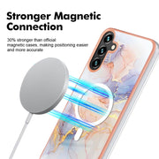 For Samsung Galaxy A54 5G Marble Pattern Dual-side IMD Magsafe TPU Phone Case(White Marble)