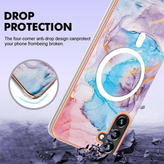 For Samsung Galaxy A54 5G Marble Pattern Dual-side IMD Magsafe TPU Phone Case(Blue Marble)