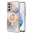 For Samsung Galaxy S21 FE 5G Marble Pattern Dual-side IMD Magsafe TPU Phone Case(White Marble) - Galaxy Phone Cases by PMC TechLife | Online Shopping South Africa | PMC TechLife