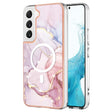 For Samsung Galaxy S22 5G Marble Pattern Dual-side IMD Magsafe TPU Phone Case(Rose Gold 005) - Galaxy S22 5G Cases by PMC TechLife | Online Shopping South Africa | PMC TechLife