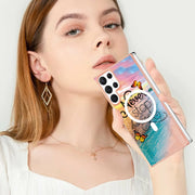 For Samsung Galaxy S22 Ultra 5G Marble Pattern Dual-side IMD Magsafe TPU Phone Case(Dream Butterfly)
