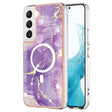 For Samsung Galaxy S23 5G Marble Pattern Dual-side IMD Magsafe TPU Phone Case(Purple 002) - Galaxy S23 5G Cases by PMC TechLife | Online Shopping South Africa | PMC TechLife