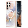 For Samsung Galaxy S23 Ultra 5G Marble Pattern Dual-side IMD Magsafe TPU Phone Case(White Marble) - Galaxy S23 Ultra 5G Cases by PMC TechLife | Online Shopping South Africa | PMC TechLife